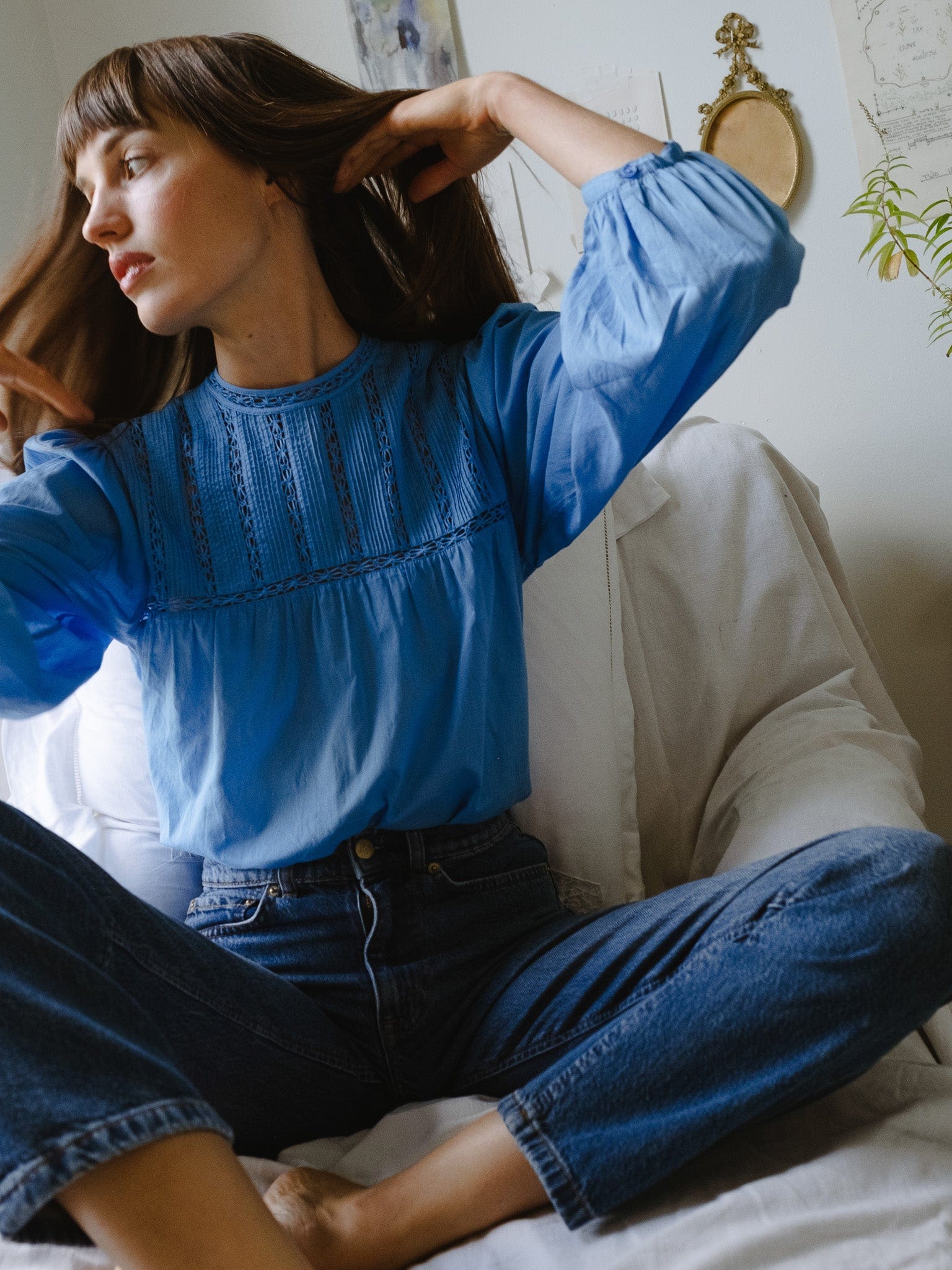 MILLE Clothing Constance Top in Cendre Blue