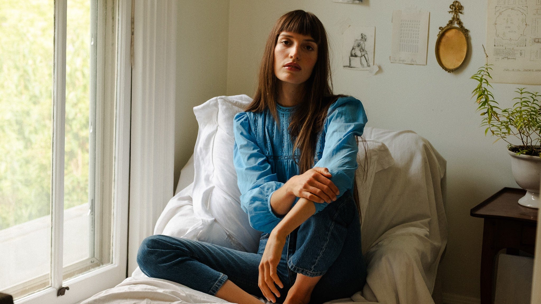 MILLE Clothing Constance Top in Cendre Blue