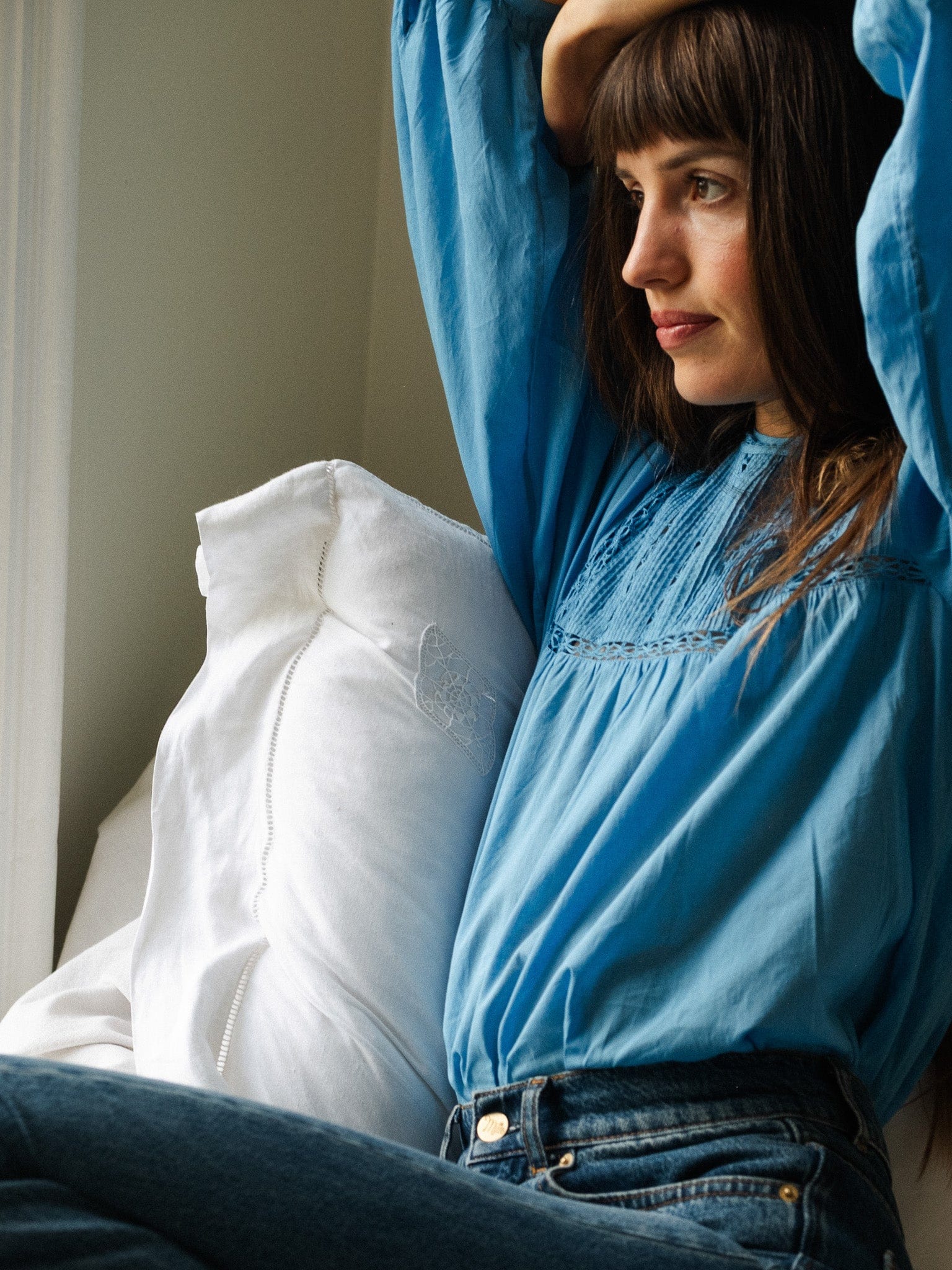 MILLE Clothing Constance Top in Cendre Blue