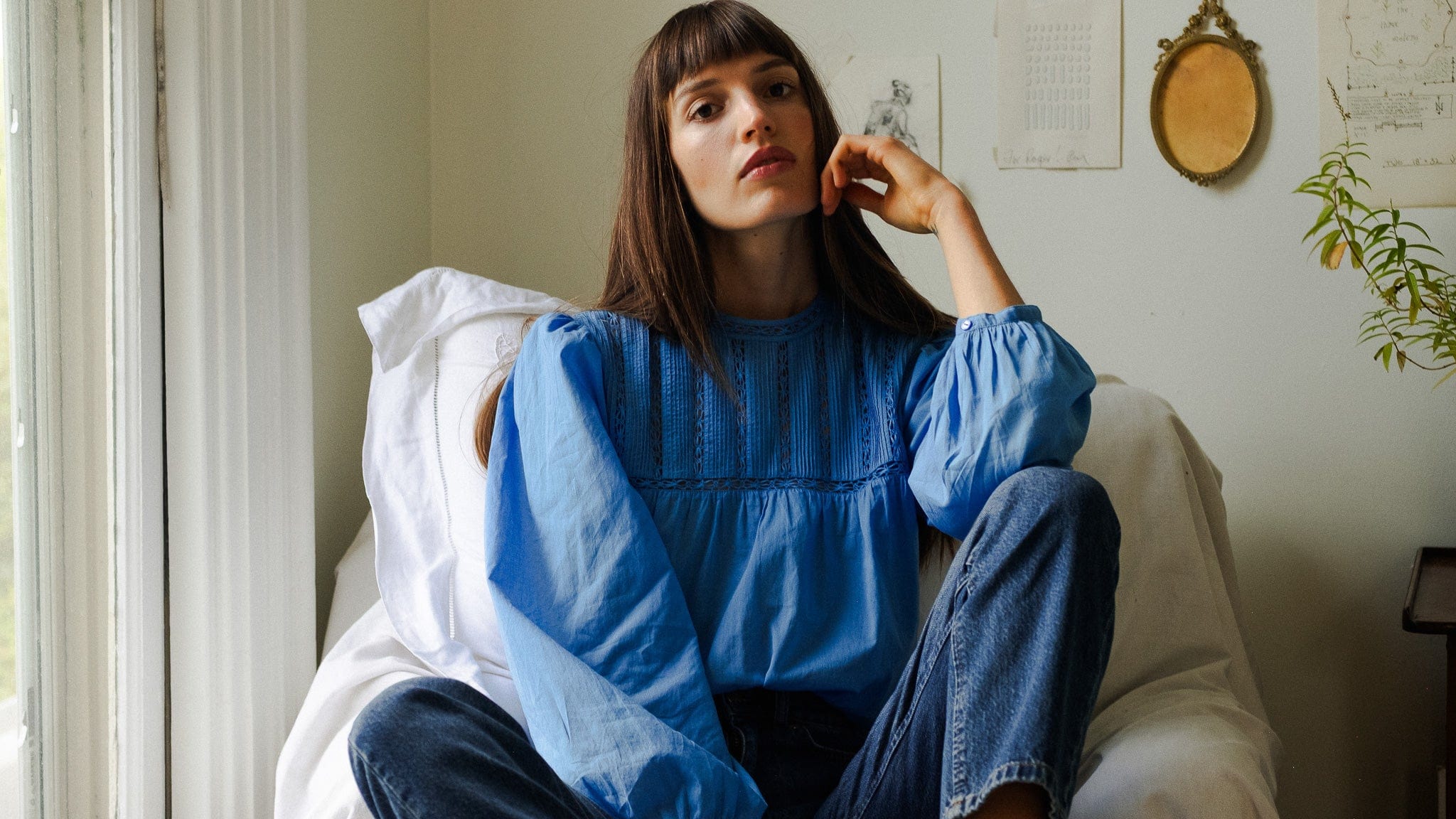 MILLE Clothing Constance Top in Cendre Blue
