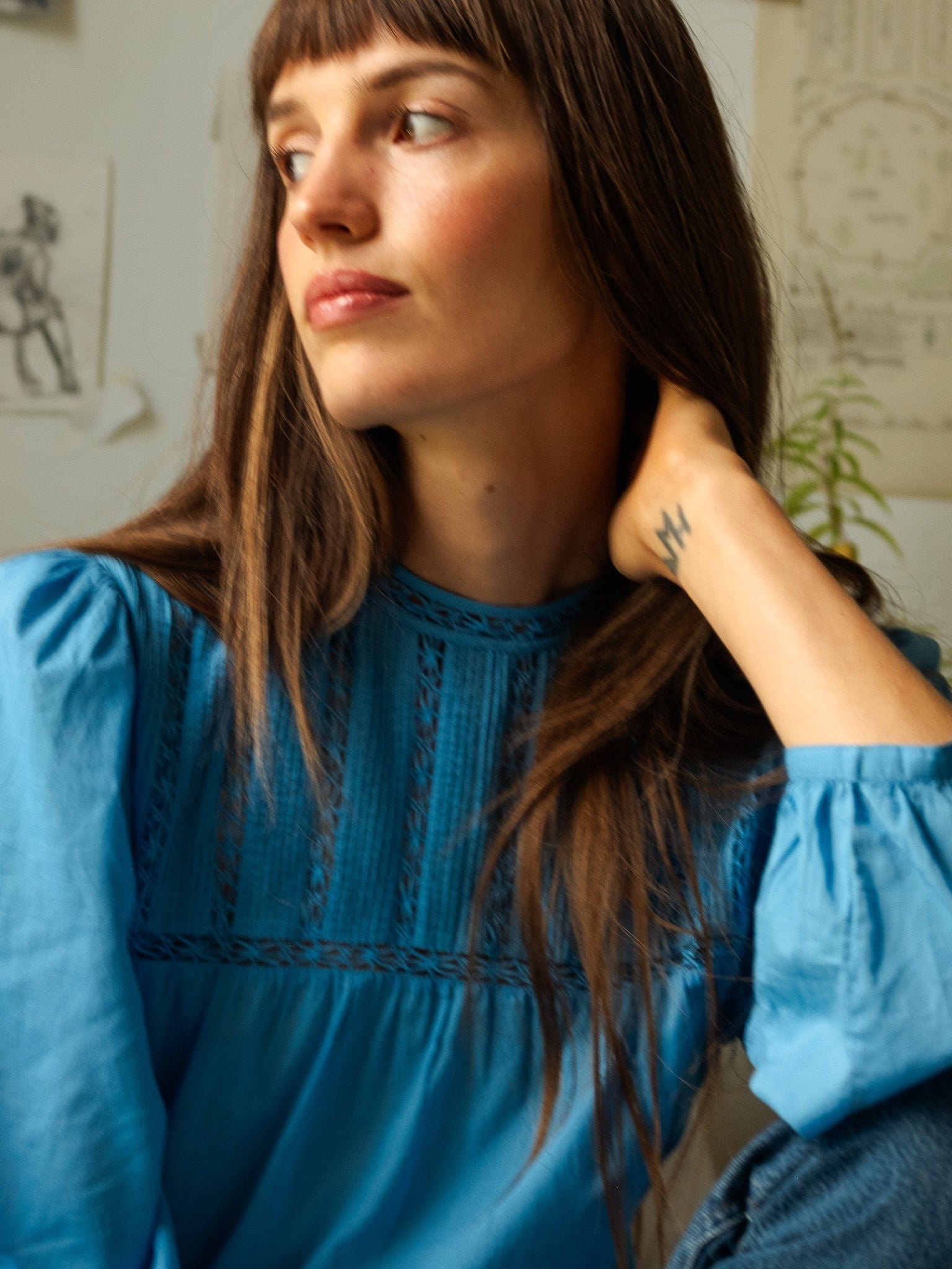 MILLE Clothing Constance Top in Cendre Blue