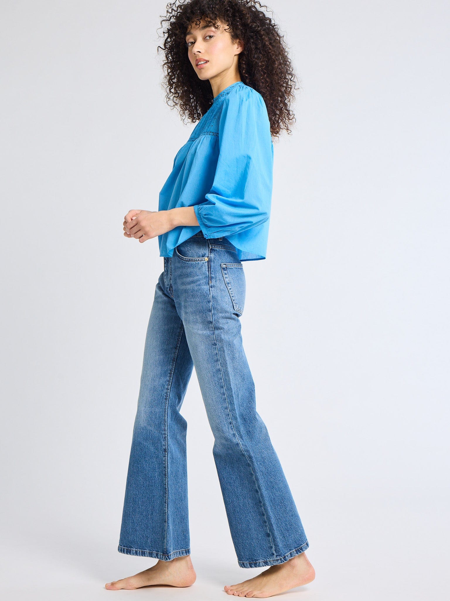 MILLE Clothing Constance Top in Cendre Blue