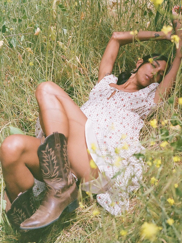 Coralie Dress in Blush Foulard — view 12