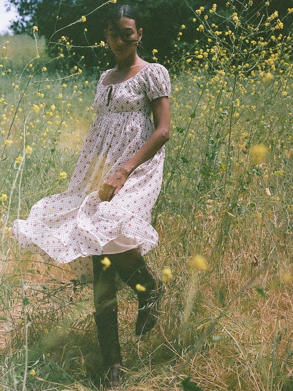 Coralie Dress in Blush Foulard — view 14