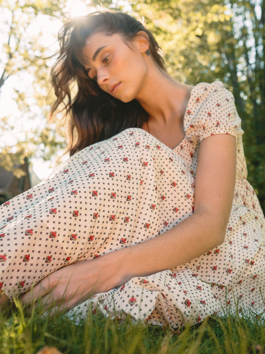 Coralie Dress in Blush Foulard — alternate view