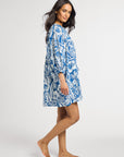 MILLE Clothing Daisy Dress in Blue Hibiscus