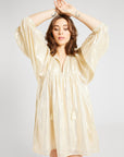 MILLE Clothing Daisy Dress in Gold Lamé