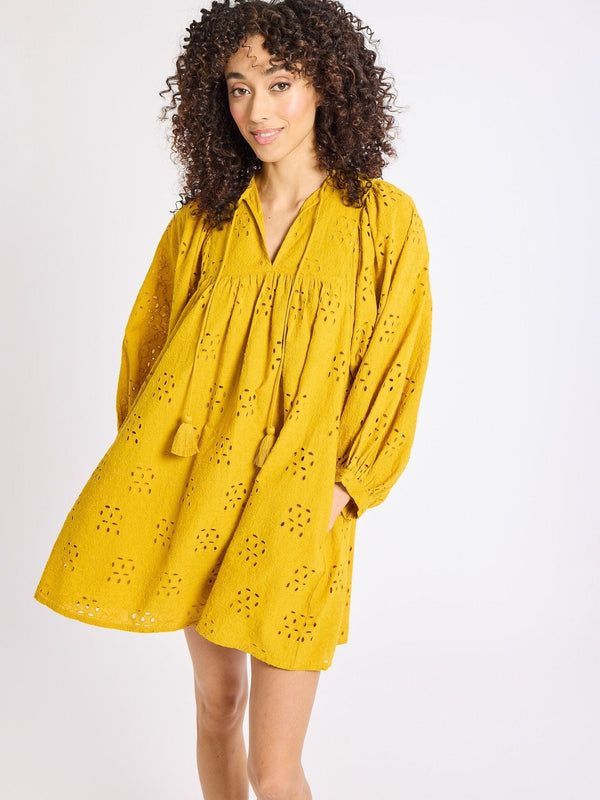 Daisy Dress in Marigold Eyelet — view 4