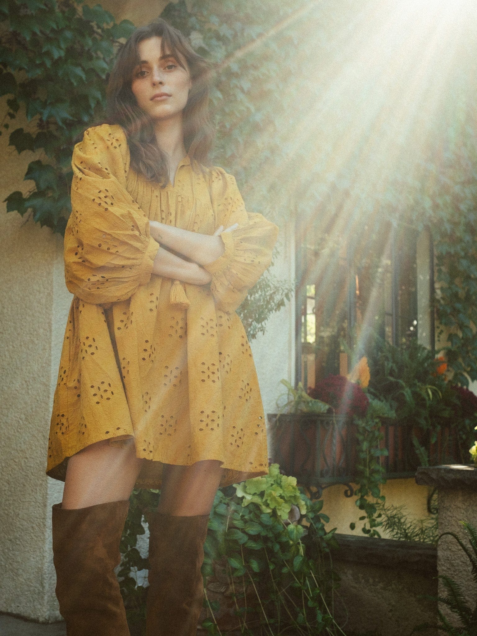 MILLE Clothing Daisy Dress in Marigold Eyelet