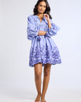 MILLE Clothing Daisy Dress in Periwinkle Embroidery