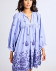 MILLE Clothing Daisy Dress in Periwinkle Embroidery