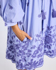 MILLE Clothing Daisy Dress in Periwinkle Embroidery