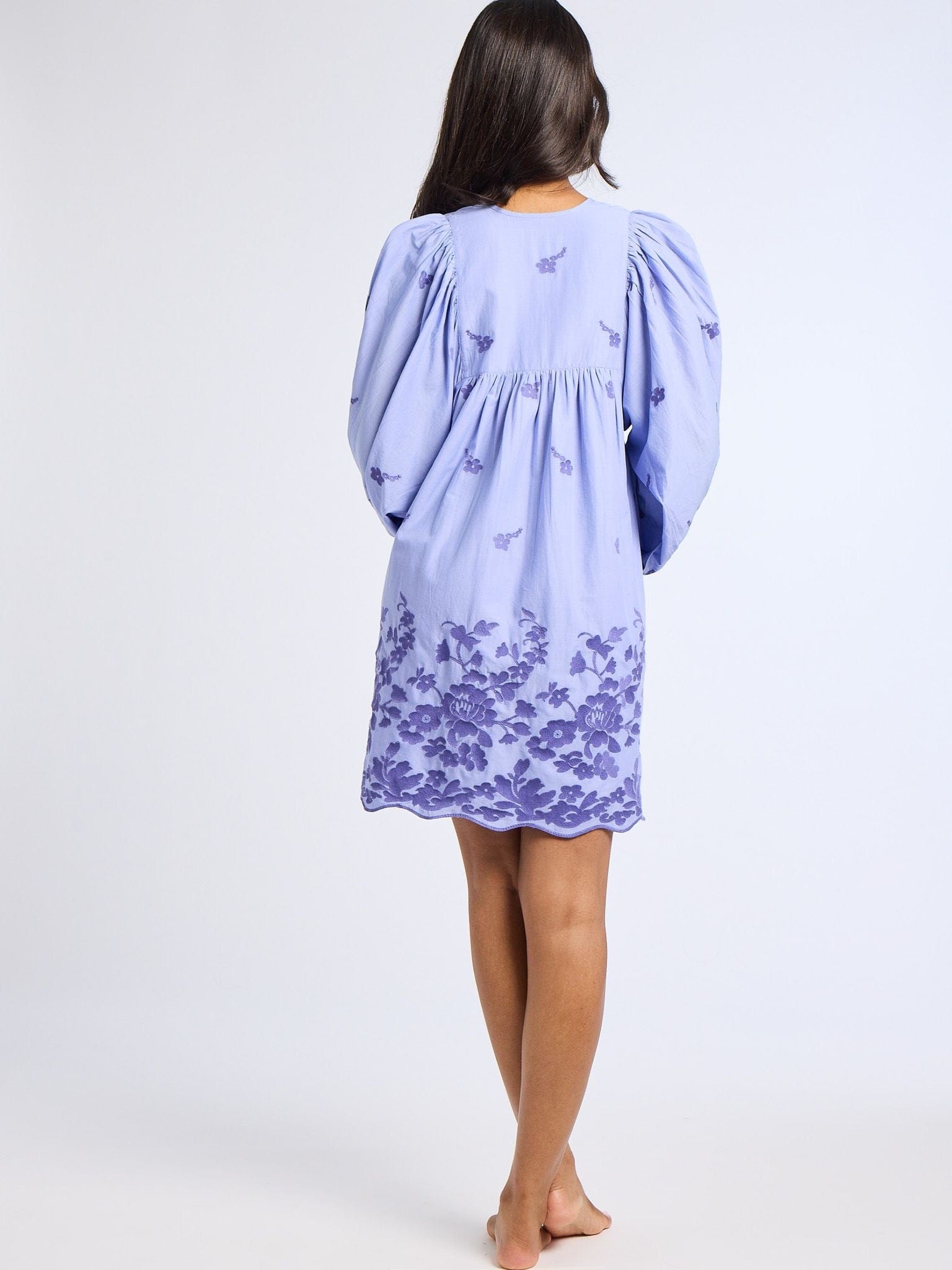 MILLE Clothing Daisy Dress in Periwinkle Embroidery