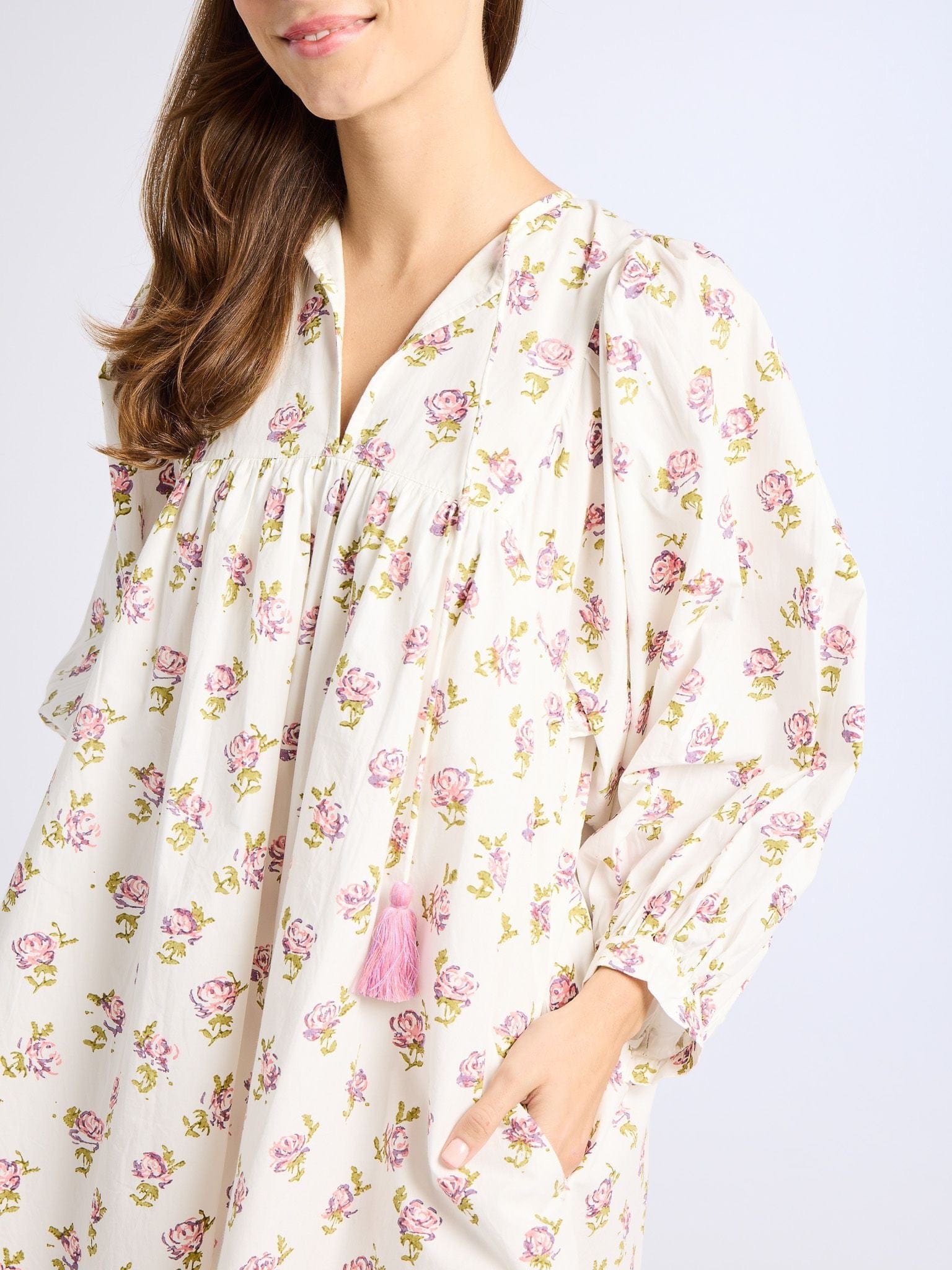 MILLE Clothing Daisy Dress in Rose Block Print