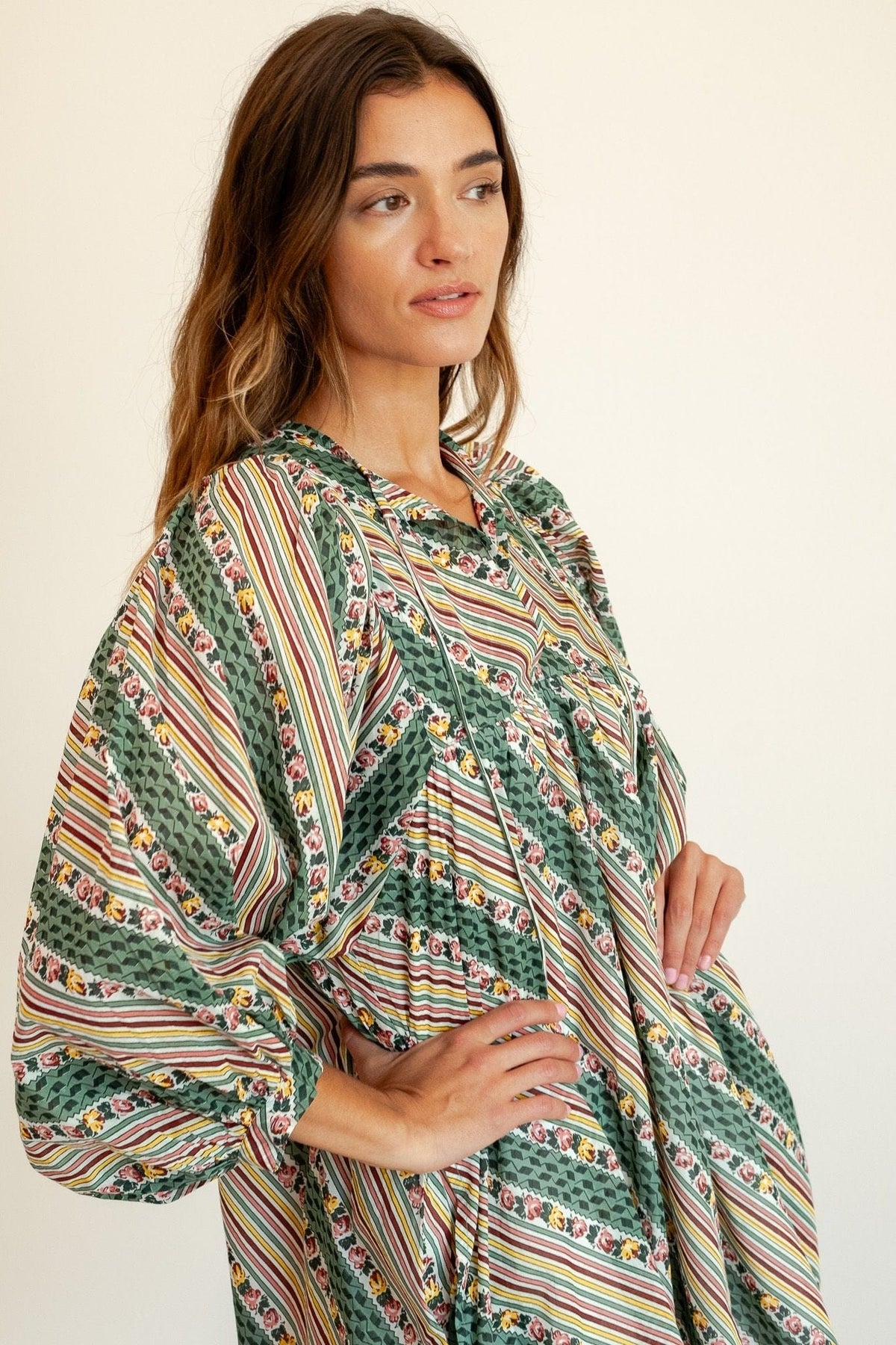 Daisy Dress in Rose Stripe — The silhouette