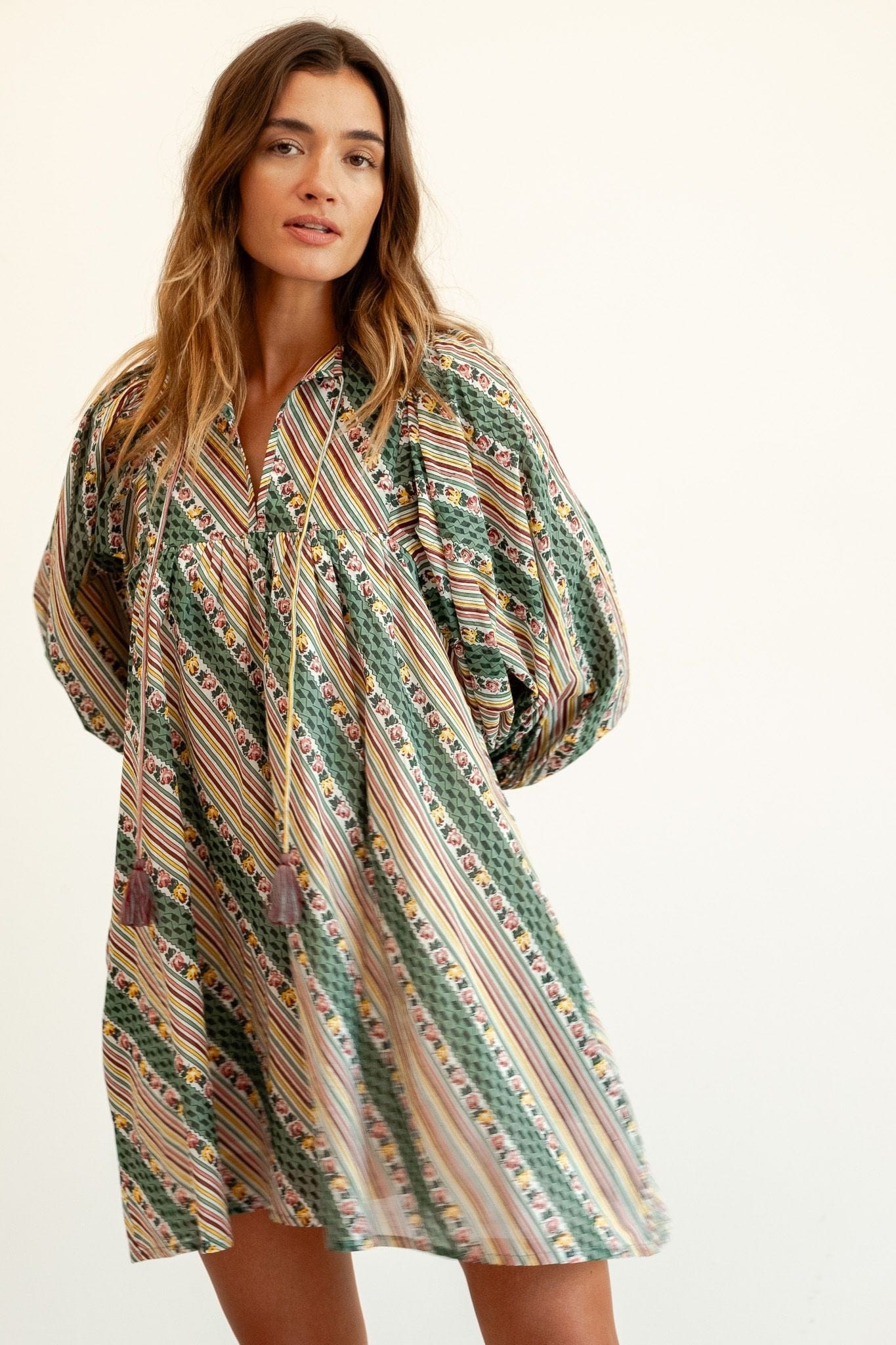 MILLE Clothing Daisy Dress in Rose Stripe