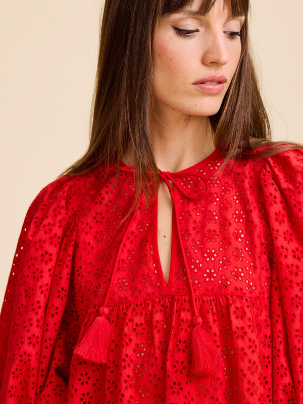 Daisy Dress in Scarlet Eyelet — view 4