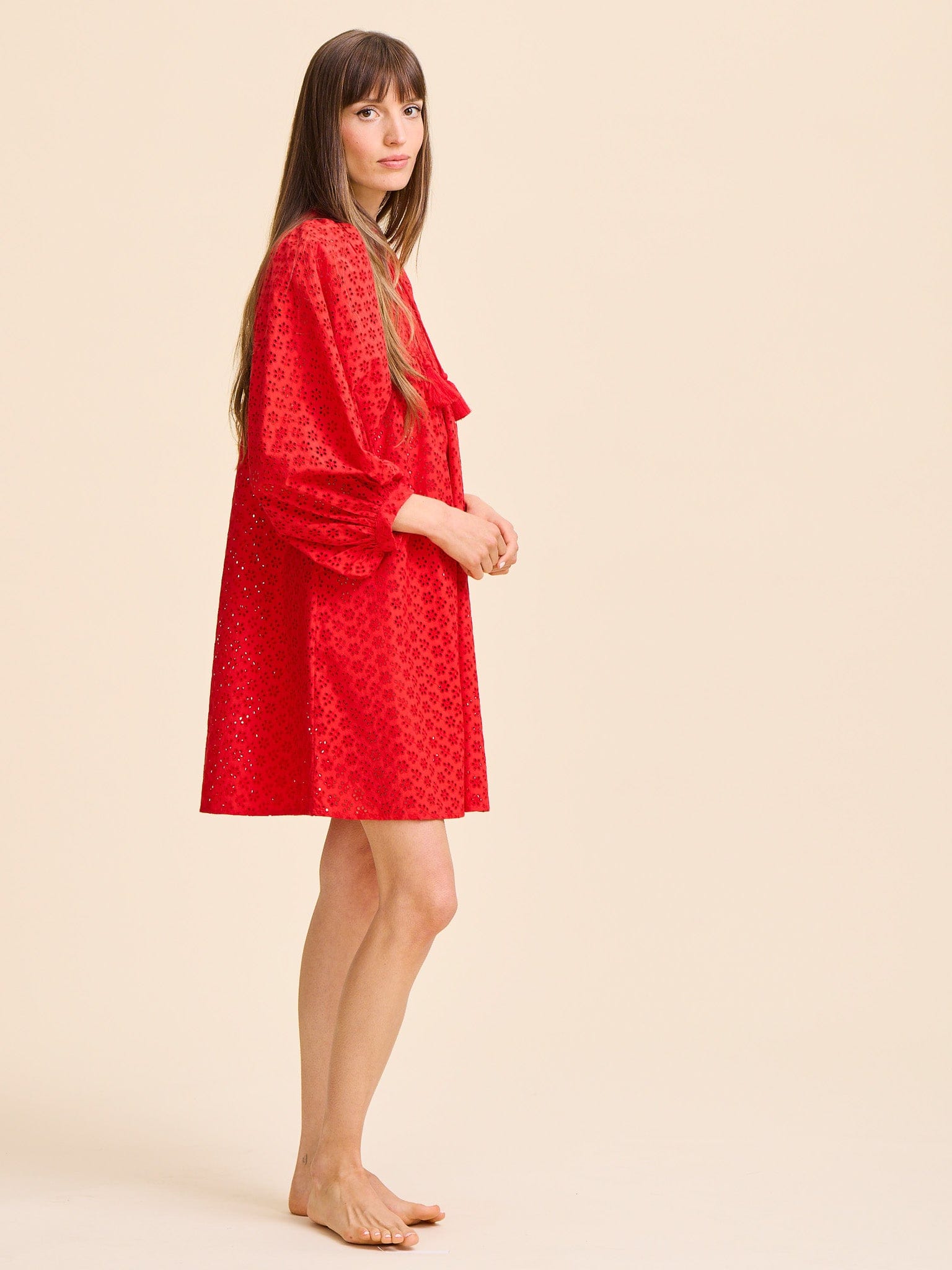 MILLE Clothing Daisy Dress in Scarlet Eyelet