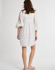 MILLE Clothing Daisy Dress in White Petal Embroidery