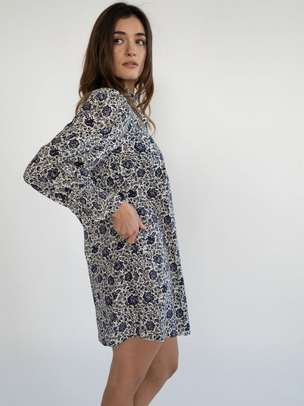 Dakota Dress in Indigo Floral — view 6