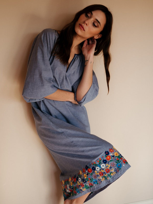 Delta Dress in Garden Embroidery — view 2