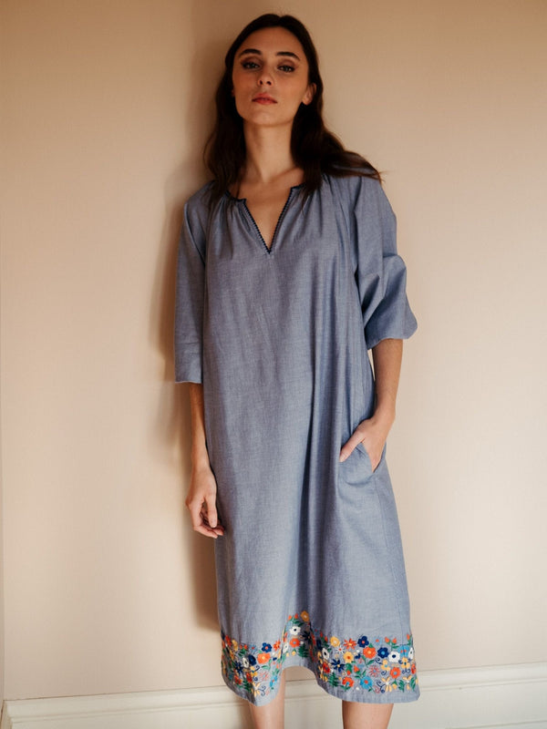 Delta Dress in Garden Embroidery — view 1