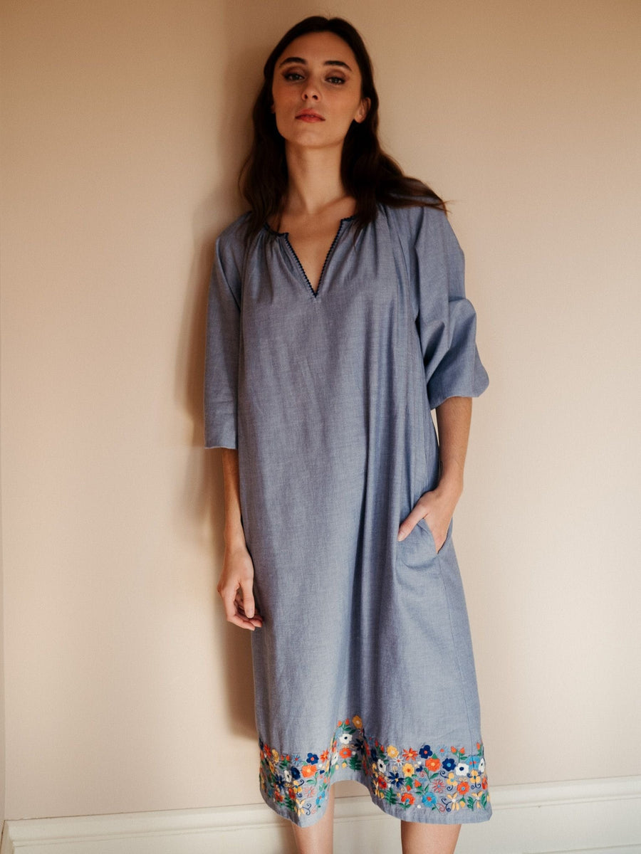 Delta Dress in Garden Embroidery