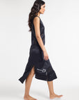 MILLE Clothing Devon Dress in Black Satin