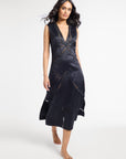 MILLE Clothing Devon Dress in Black Satin