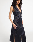 MILLE Clothing Devon Dress in Black Satin