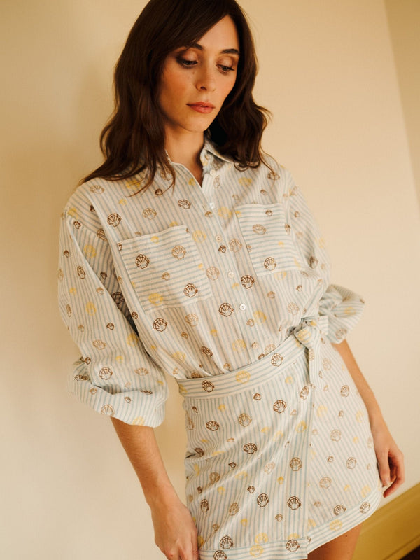Dove Skirt in Seashell Embroidery — view 6