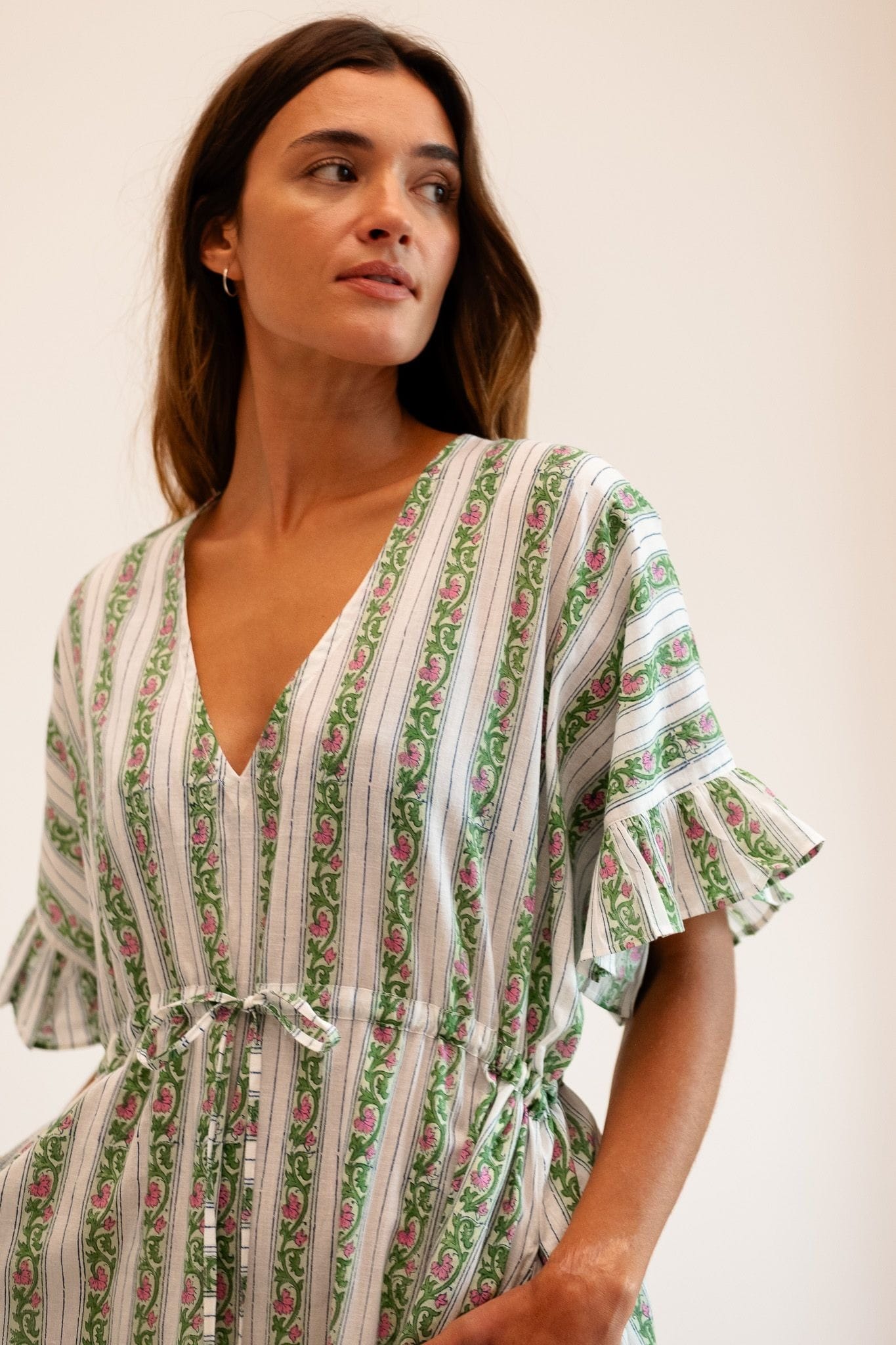MILLE Clothing Eden Caftan in Sweet Pea Stripe