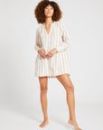MILLE Clothing Edie Tunic Dress in Cappuccino Stripe
