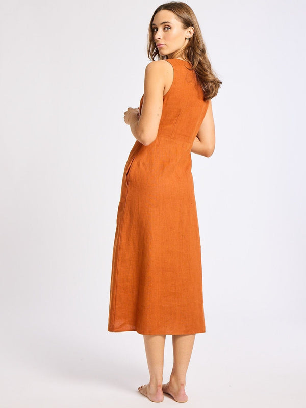 Effie Dress in Sepia Linen — view 2