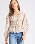 MILLE Clothing Ella Top in Blush Foulard