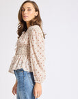MILLE Clothing Ella Top in Blush Foulard