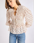 MILLE Clothing Ella Top in Blush Foulard