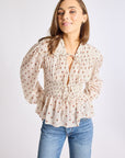 MILLE Clothing Ella Top in Blush Foulard