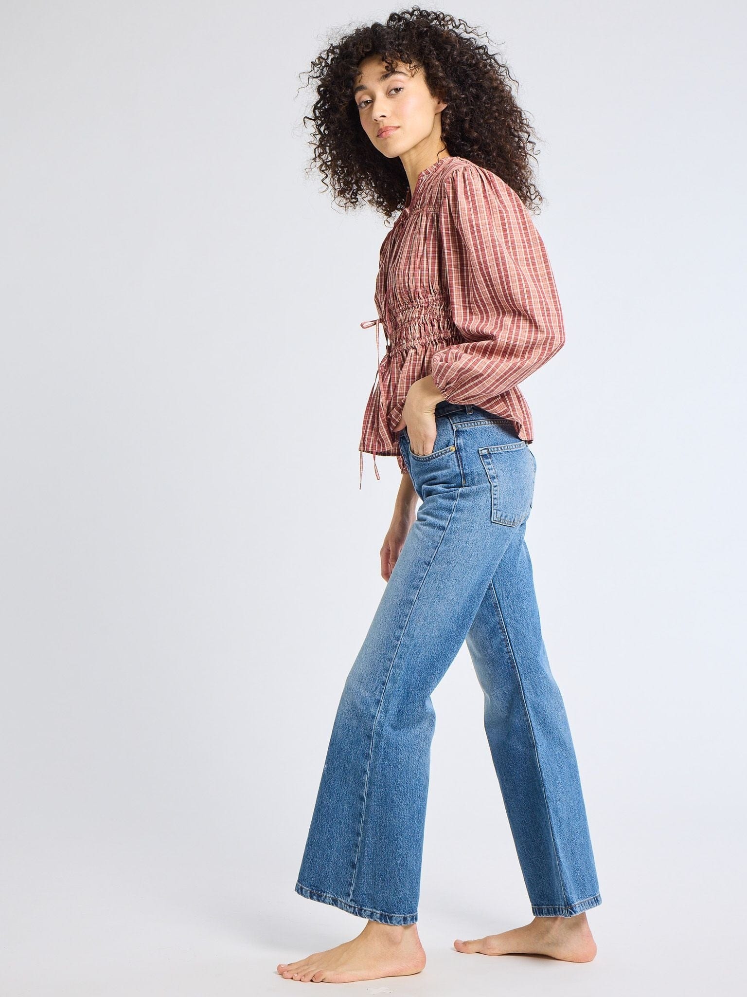 MILLE Clothing Ella Top in Rose Plaid