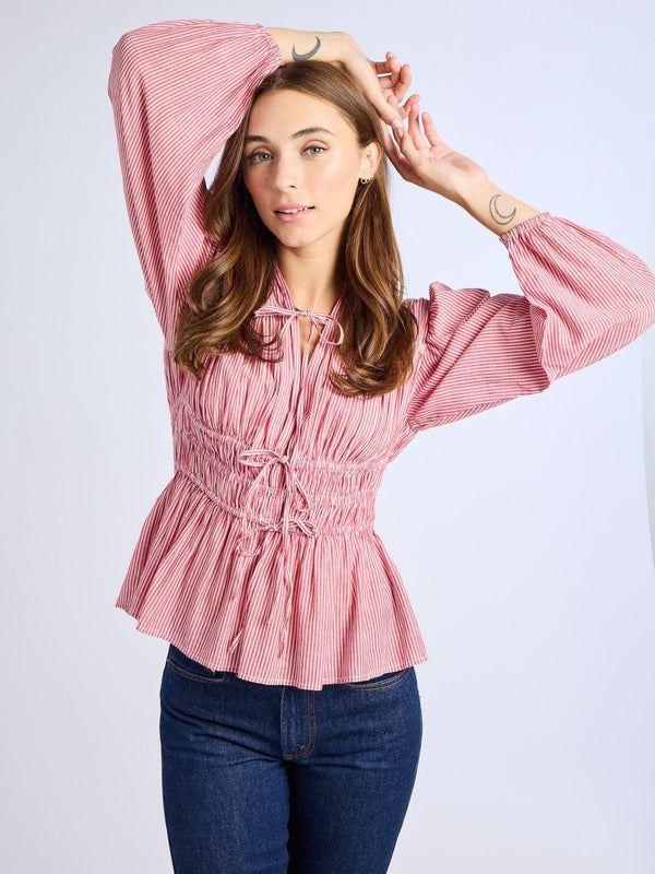 Ella Top in Tango Stripe — view 6