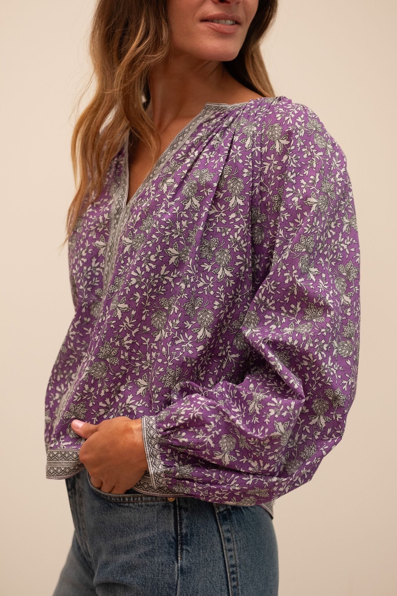 MILLE Clothing Elodie Top in Provence Floral