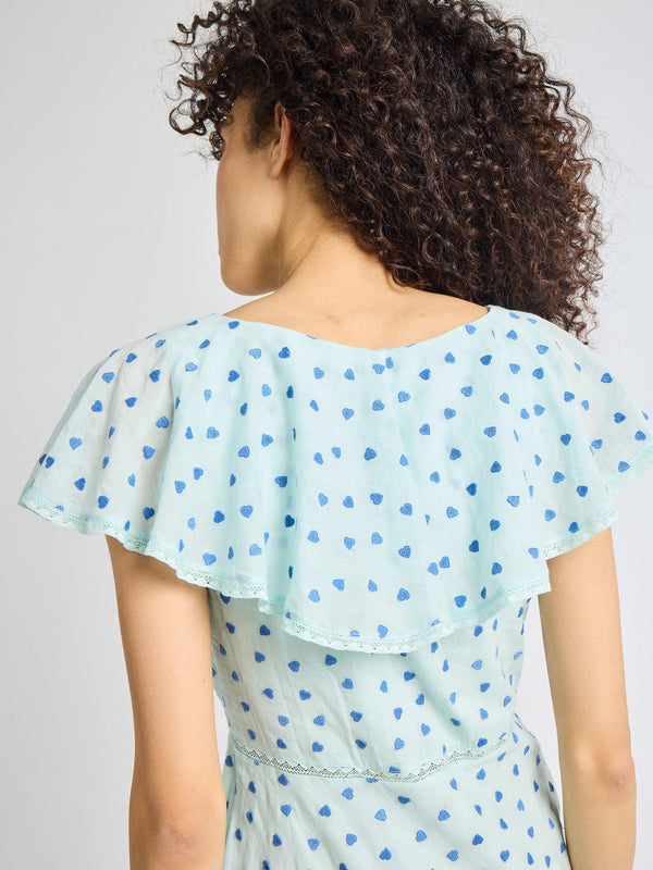 Eloise Dress in Blue Hearts — view 6