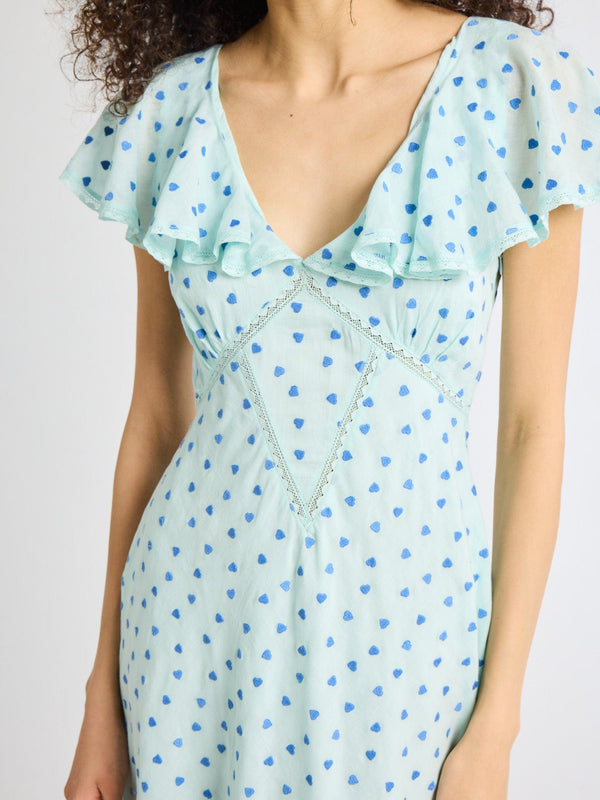 Eloise Dress in Blue Hearts — view 5