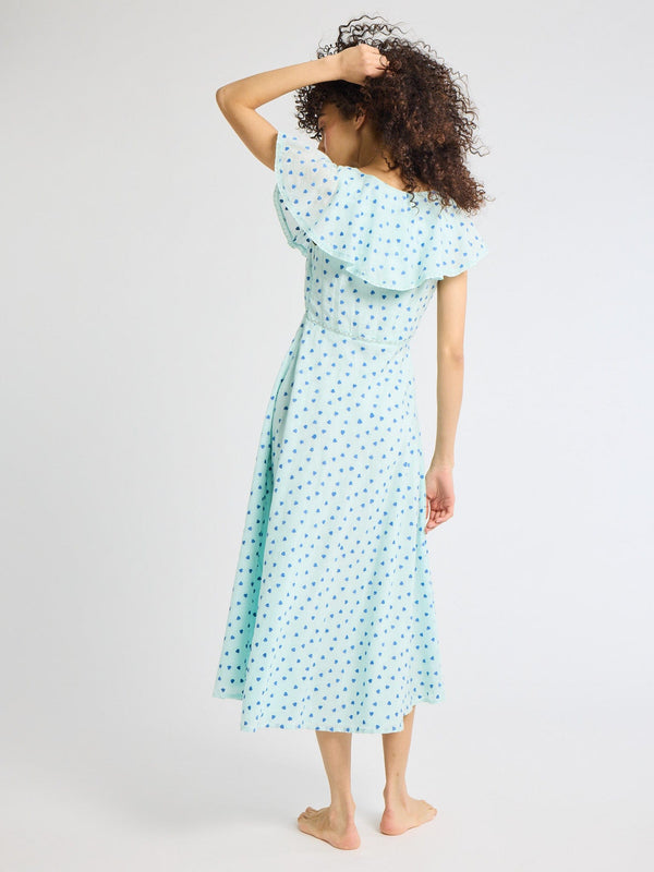 Eloise Dress in Blue Hearts — view 9
