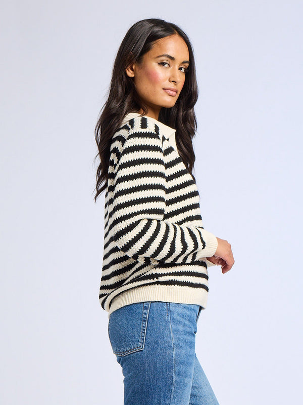 Flora Henley in Black Stripe — view 6