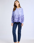 MILLE Clothing Florian Top in Periwinkle Embroidery