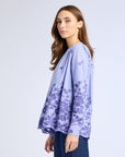 MILLE Clothing Florian Top in Periwinkle Embroidery