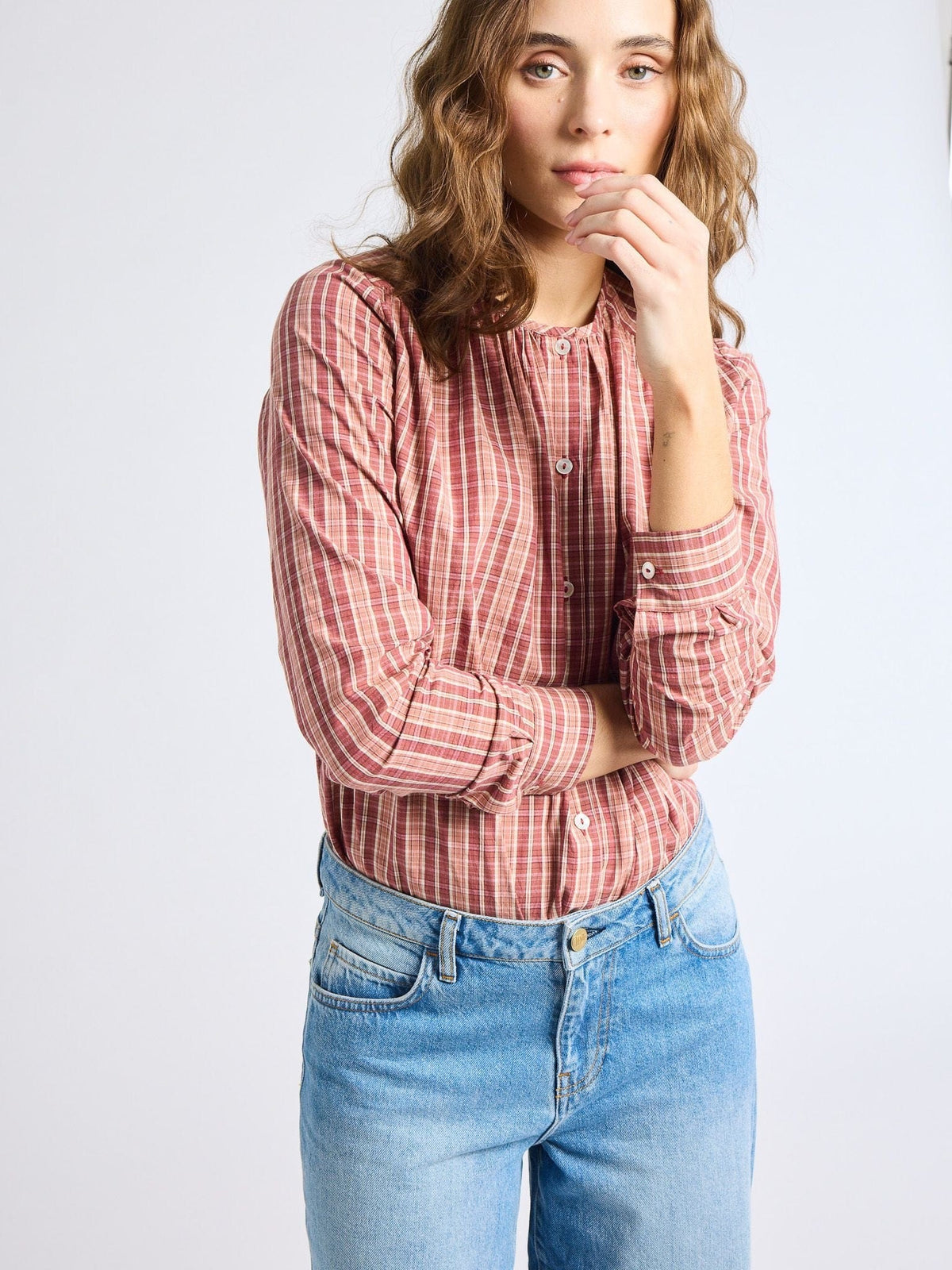 Florian Top in Rose Plaid — The cloth