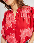 MILLE Clothing Francesca Top in Crimson Floral