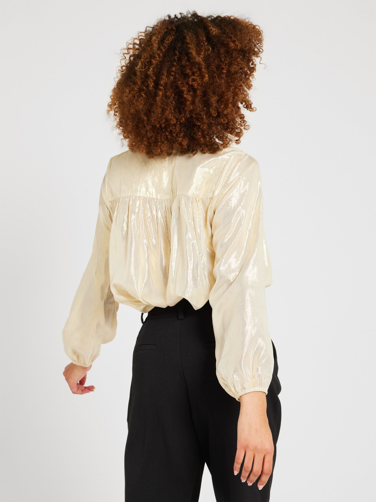 MILLE Clothing Francesca Top in Gold Lamé